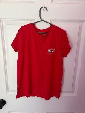 Vineyard Vines Youth Red Pocket Tee with Whale Logo